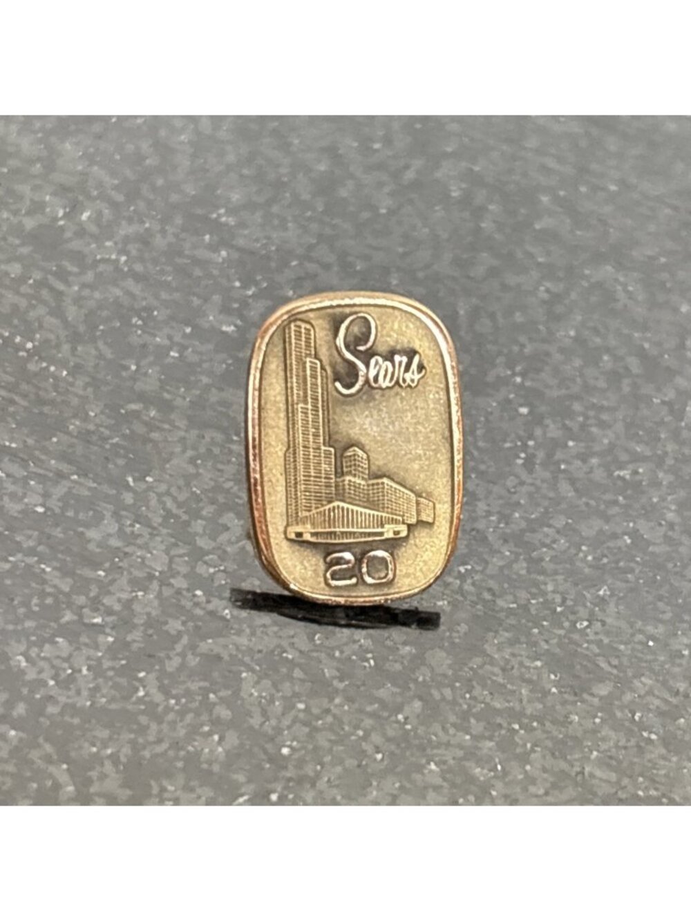 Vintage Sears Award Lapel Pin 10K Gold Filled 20 Yr Service Employee Leavens
